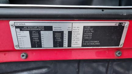 Zdjęcie przedmiotu: SCANIA R450 SCR E6 19.0t LA4x2 HEB Highline