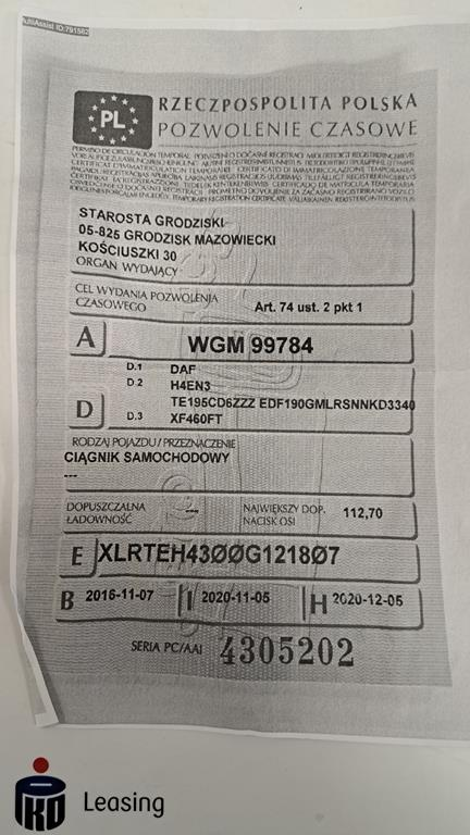 Zdjęcie przedmiotu: DAF XF 460 E6 21.0t Super Space Cab Low Deck