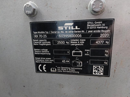 Zdjęcie przedmiotu: Still RX70-25 forklift