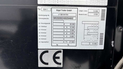 Zdjęcie przedmiotu: KOGEL SN 24 Cargo CO24P90/1110/13.95 35.0t