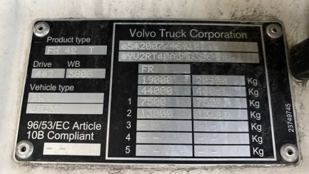 Zdjęcie przedmiotu: Volvo FH 500 E5 20.1t Oświadczenie o utracie DR