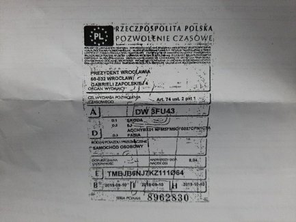 Zdjęcie przedmiotu: Skoda Fabia III Combi 1.0 Active