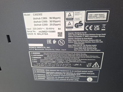 Zdjęcie przedmiotu: Urządzenie wielofunkcyjne KONICA MINOLTA BIZHUB C250i