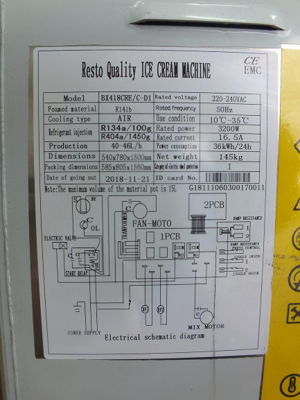 Zdjęcie przedmiotu: Ice cream making machine RESTO QUALITY BX418 CRE / C-D1 BX418 CRE / C-D1