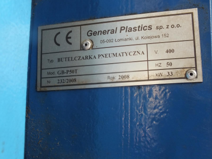 Zdjęcie przedmiotu: GENERAL PLASTICS GB-P50T GB-P50T pneumatic bottler