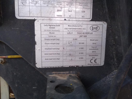 Zdjęcie przedmiotu: The LELY TIGO 60 RD Profi loader wagon