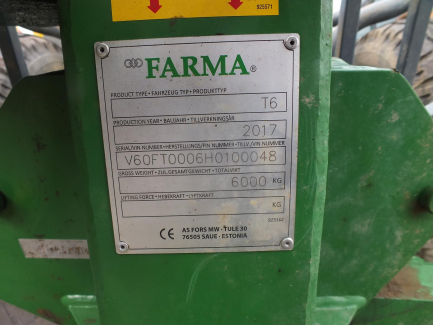 Zdjęcie przedmiotu: Forest trailer with crane FARMA T6 FARMA T6 C4.2 G2