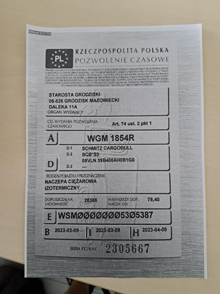Zdjęcie przedmiotu: SCHMITZ SKO 24 Chłodnia