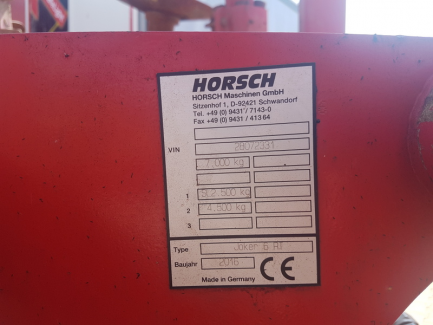Zdjęcie przedmiotu: HORSCH JOKER 6 RT disc harrow