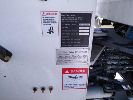 Zdjęcie przedmiotu: TAIAN TL 1500 telehandler