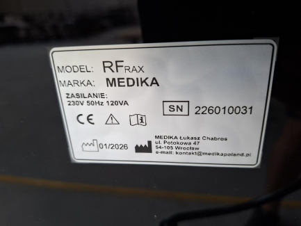 Zdjęcie przedmiotu: Urządzenie kosmetyczne MEDICA RFRAX