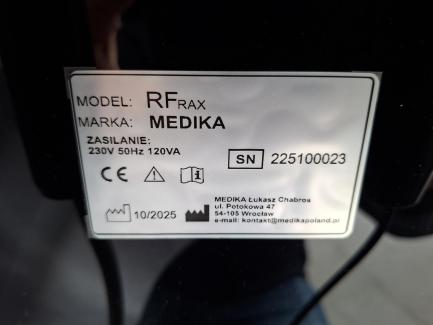 Zdjęcie przedmiotu: Косметичний пристрій MEDICA RFRAX, призначений для підтяжки обличчя та тіла, що використовується в процедурах естетичної медицини