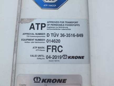 Zdjęcie przedmiotu: KRONE SDR 27 refrigerator semi-trailer