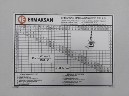 Zdjęcie przedmiotu: Hydraulic press brake Ermaksan Speed-Bend Pro 3100x175
