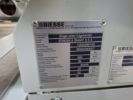 Zdjęcie przedmiotu: Односторонній крайкооблицювальний верстат BIESSE STREAM A 5.5 SMART