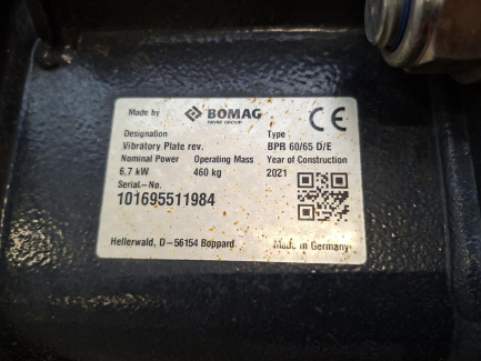 Zdjęcie przedmiotu: Rewersyjna zagęszczarka BOMAG BPR 60/65 D