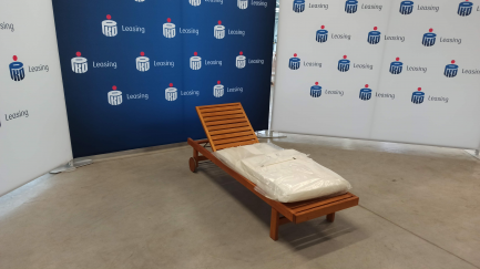 Zdjęcie przedmiotu: WIGO garden furniture - LUX lounger - wheels - without a handrail L193002 (196x68x35 / 54) Robinia wood + Cushion for a deckchair LUX, thickness: 6cm col. 01 Blanco