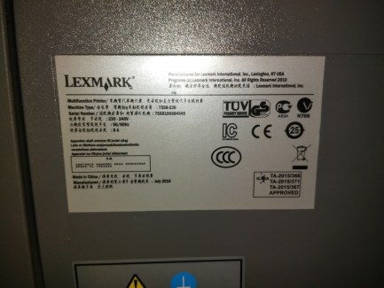 Zdjęcie przedmiotu: Lexmark x950 printer - 5 pieces