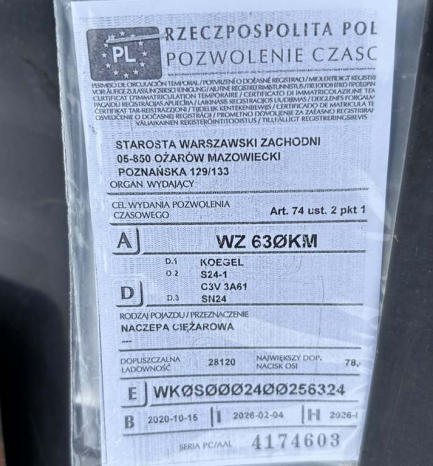 Zdjęcie przedmiotu: KOEGEL SN24 Mega 35.0t Skrzyniowa