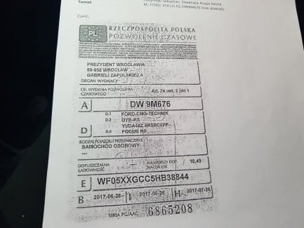 Zdjęcie przedmiotu: Ford Focus RS