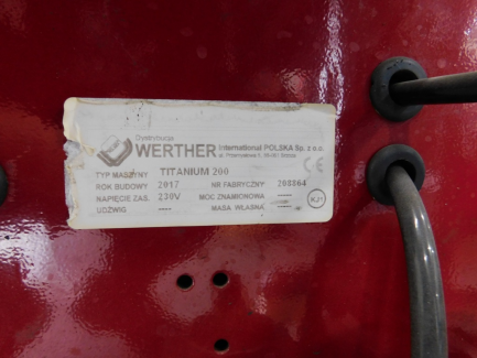 Zdjęcie przedmiotu: Tire fitting machine Werther International Polska Sp. z o.o. Titanium 200