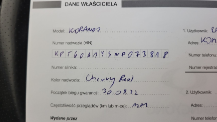 Zdjęcie przedmiotu: Ssangyong Korrando 1.5 T-GDI Quartz 2WD