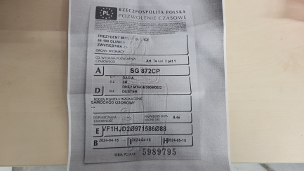 Zdjęcie przedmiotu: Dacia Duster 1.0 TCe Journey LPG Brak dokumentacji LPG