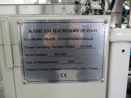 Zdjęcie przedmiotu: Packer for wet wipes Fortran Automation Industrial Co., Ltd - Taiwan FU1030