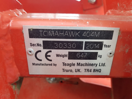 Zdjęcie przedmiotu: Rozdrabniacz do słomy TEAGLE MACHNINERY Ltd. TOMAHAWK 404M
