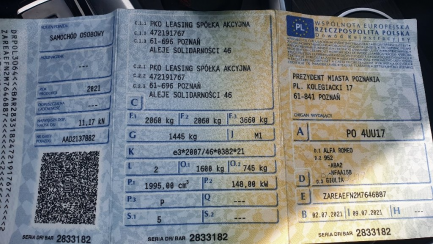 Zdjęcie przedmiotu: ALFA ROMEO GIULIA 2.0 Turbo Business aut