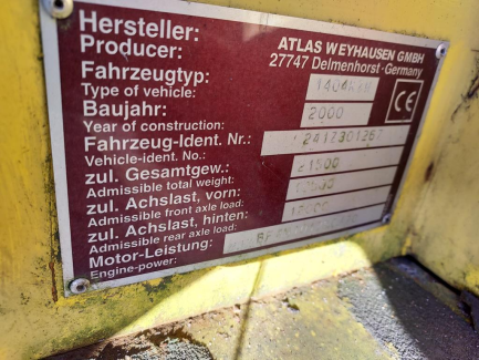 Zdjęcie przedmiotu: ATLAS 1404 KZW wheel excavator