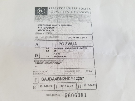 Zdjęcie przedmiotu: Jaguar Xf