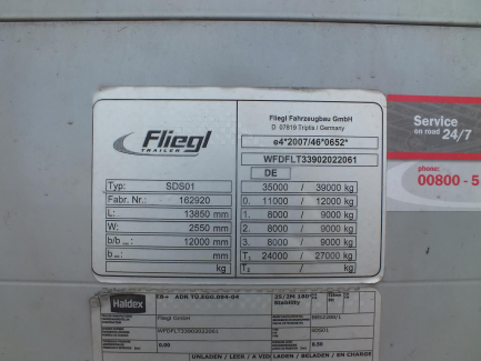 Zdjęcie przedmiotu: FLIEGL SDS 390 curtain semitrailer