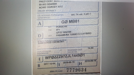 Zdjęcie przedmiotu: Porsche Panamera Turbo S e-Hybrid
