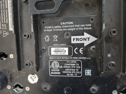 Zdjęcie przedmiotu: Ruchoma głowica oświetleniowa ROBE POINTE MS 280 – 20 szt.