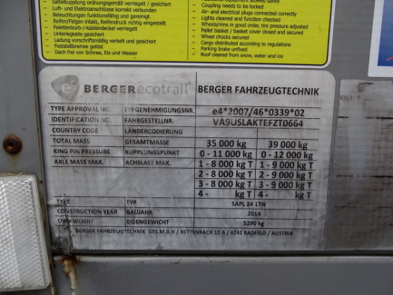 Zdjęcie przedmiotu: BERGER SAPL 24 curtain semi-trailer