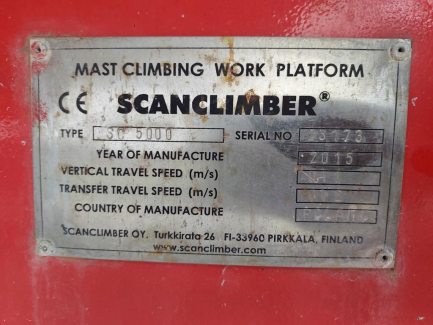Zdjęcie przedmiotu: SCANCLIMBER SC5000 mast climbing platform