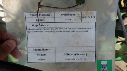 Zdjęcie przedmiotu: Tractor mounted sprayer Agromet Pilmet Sp z o.o. REX 1215