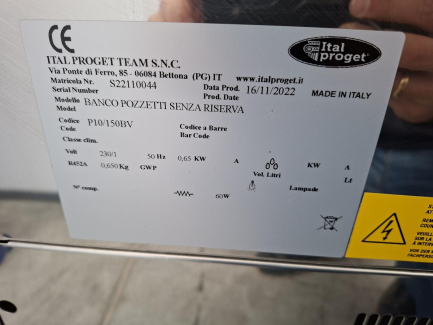 Zdjęcie przedmiotu: Witryna do lodów ITAL-PROGET BANCO POZZETTI SENZA RISERVA P10/150BV
