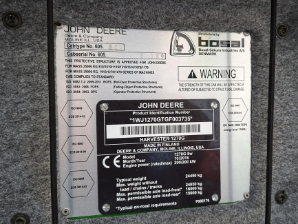 Zdjęcie przedmiotu: Комбайн JOHN DEERE 1270G