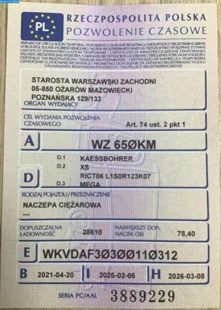 Zdjęcie przedmiotu: KASSBOHRER XS Mega 39.0t