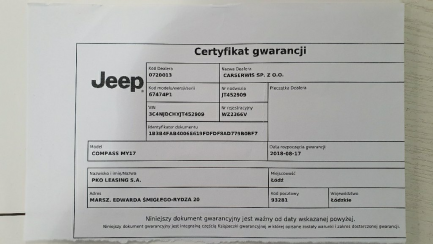 Zdjęcie przedmiotu: Jeep Compass SUV