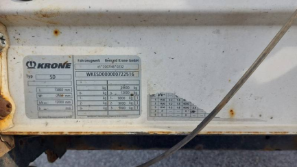 Zdjęcie przedmiotu: KRONE SDP 27 43.0t Dropside
