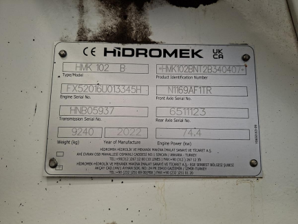Zdjęcie przedmiotu: HIDROMEK HMK 102B ALPHA backhoe loader