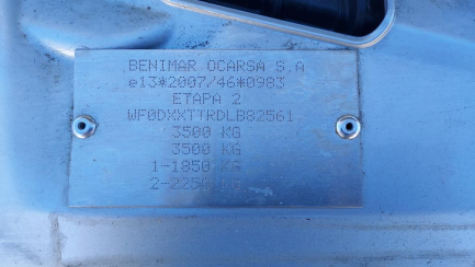 Zdjęcie przedmiotu: Ford Transit 350 2.0 TDCi DPF E6.2 3.5t BENIMAR TESSORO 494
