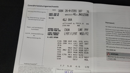 Zdjęcie przedmiotu: Audi A6 Allroad 3.0 TDI Quattro Tiptr Oświadczenie o utracie DR