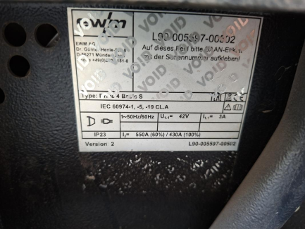 Zdjęcie przedmiotu: Інверторний зварювальний апарат EWM Taurus 405 Basic S