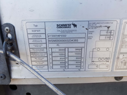 Zdjęcie przedmiotu: SCHMITZ CARGOBULL SCB*S3T Curtain semitrailer