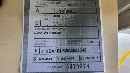 Zdjęcie przedmiotu: Lexus GS 200t / 300 Elegance