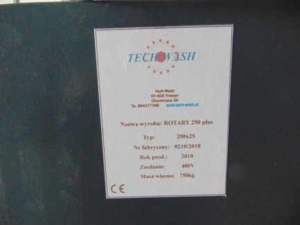 Zdjęcie przedmiotu: MASZYNA SZTANCUJĄCA TECH-WASH ROTARY 250 Plus 250x2S